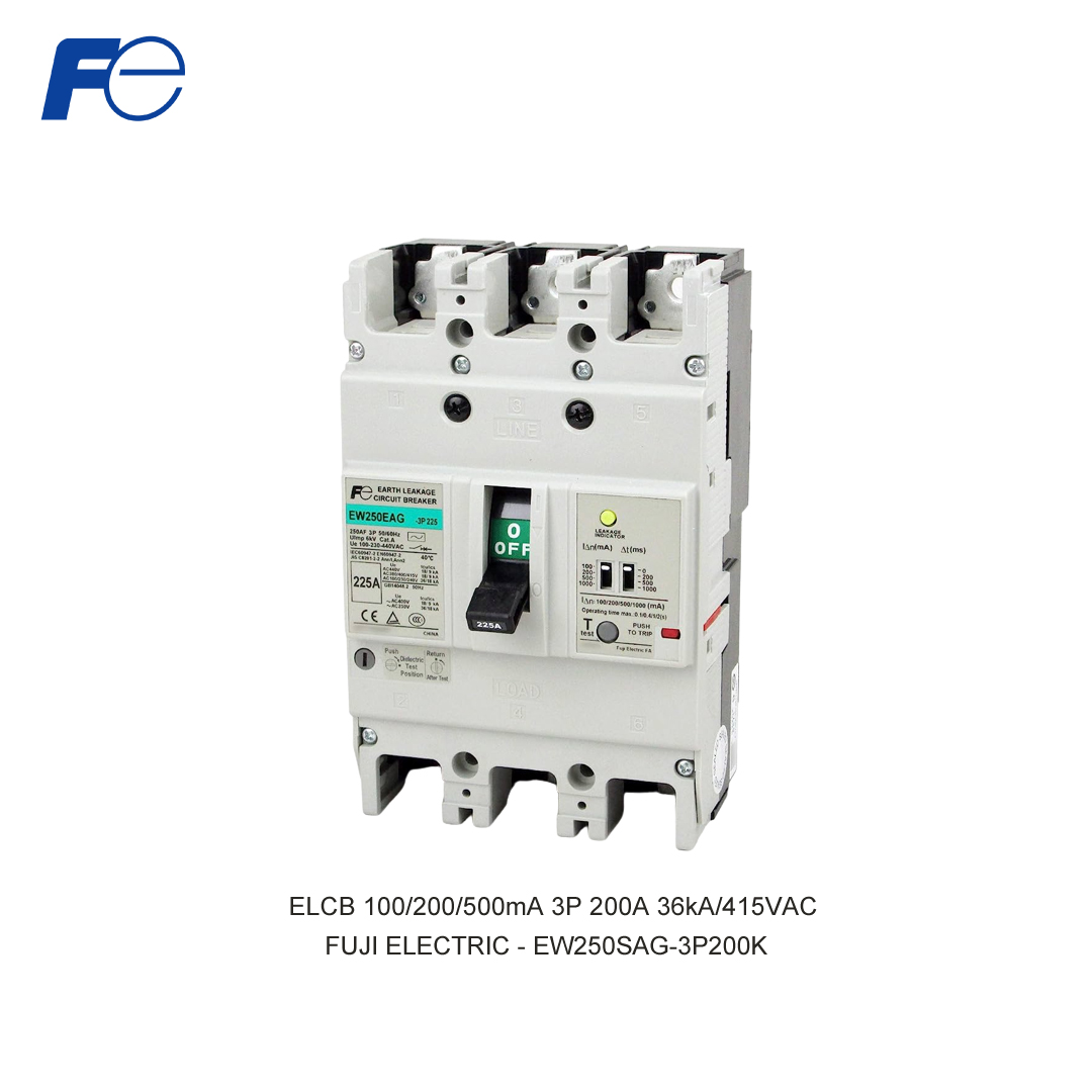 ELCB 100/200/500mA 3P 200A 36kA/415VAC