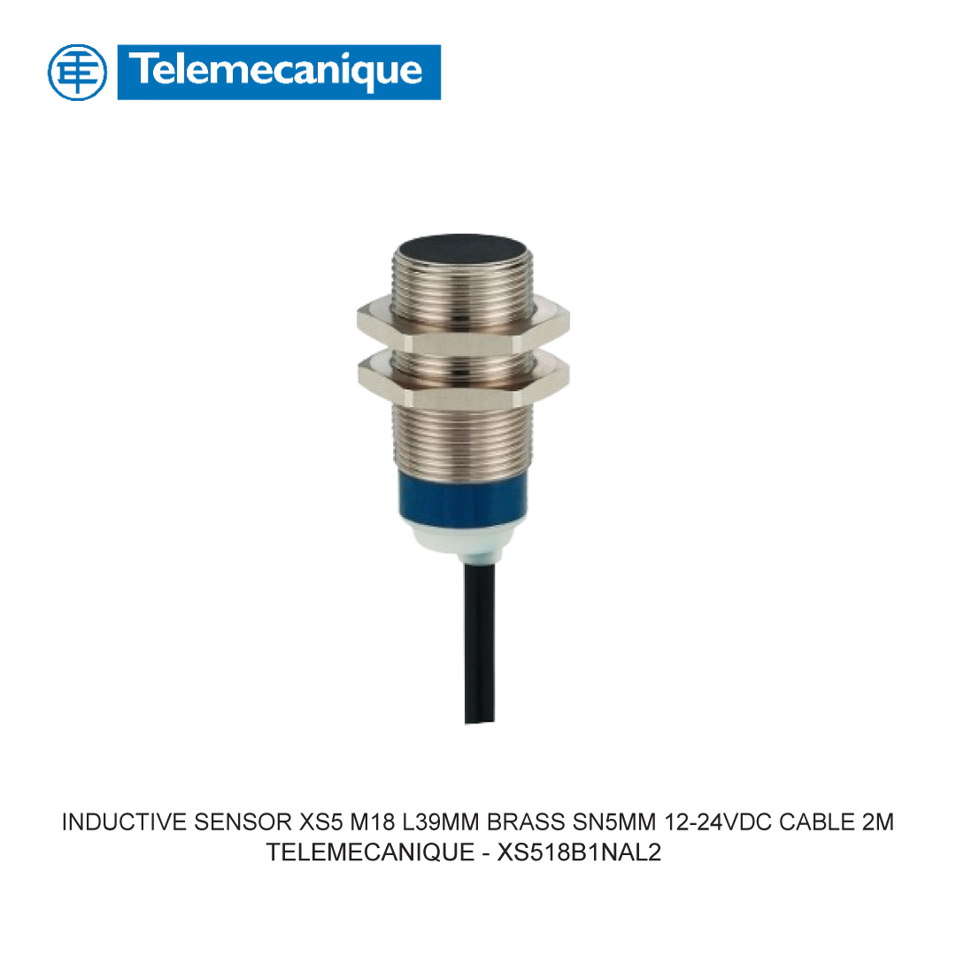INDUCTIVE SENSOR XS5 M18 L39MM BRASS SN5MM 12-24VDC CABLE 2M