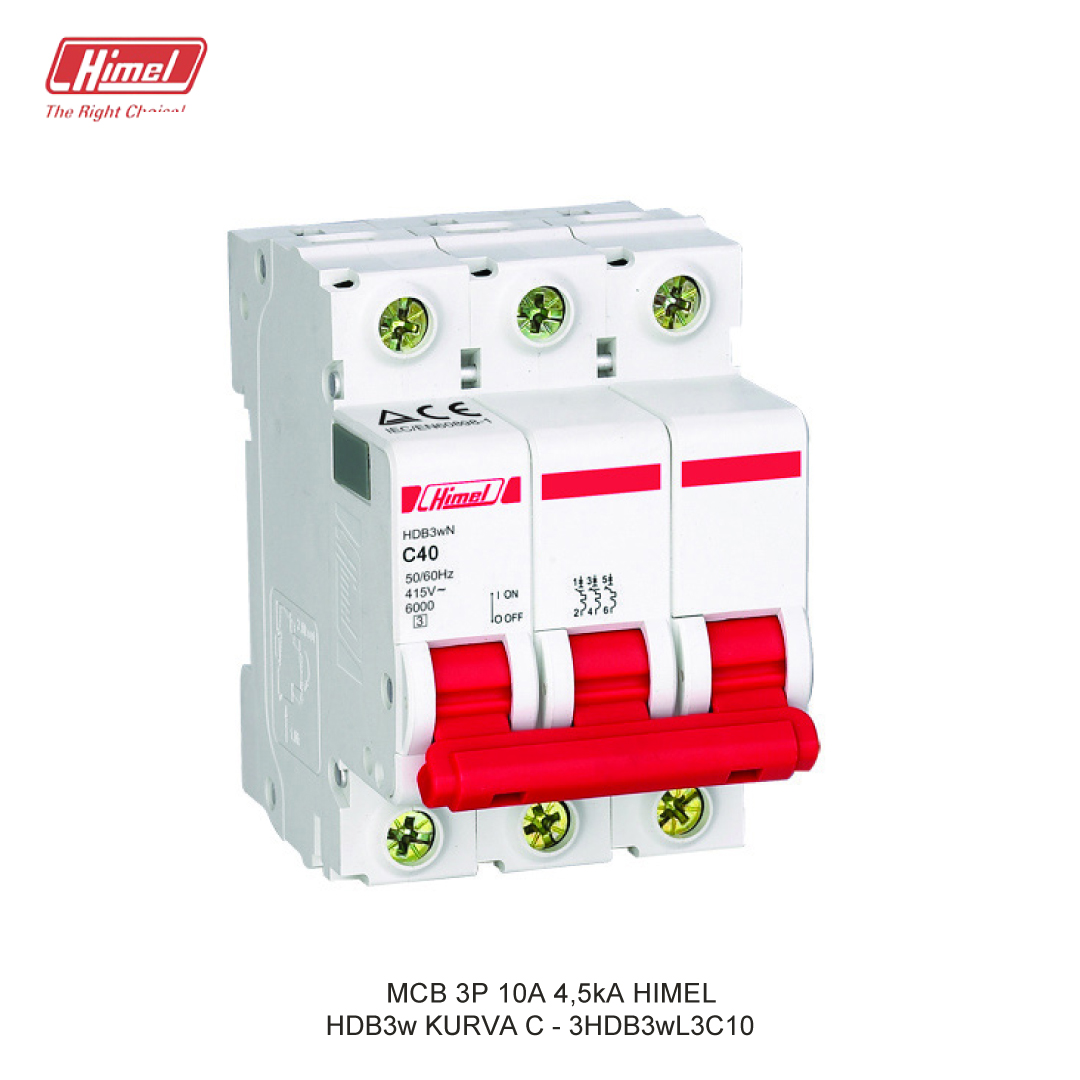 MCB HIMEL HDB3w C 3P 10A 4,5kA