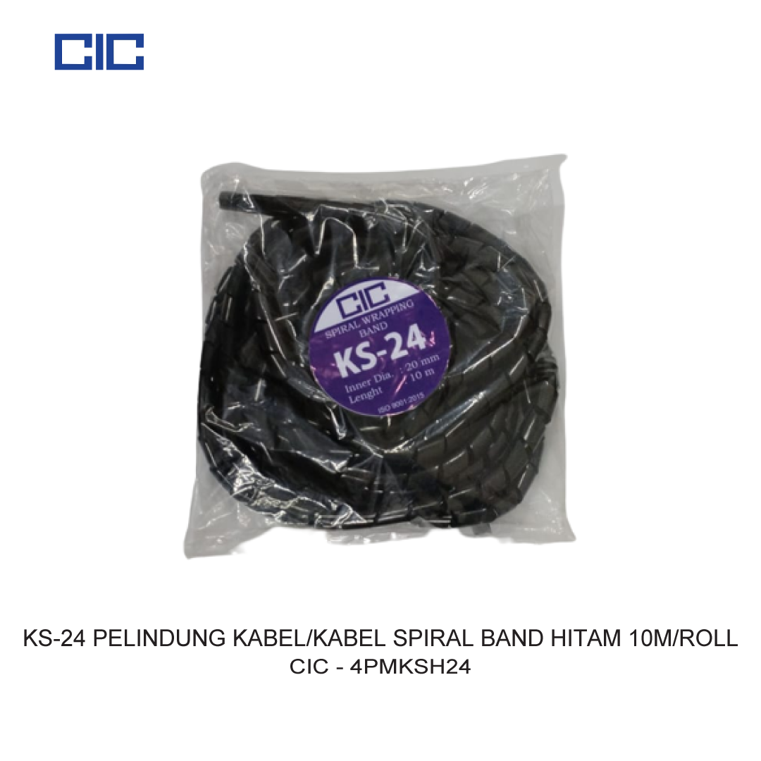 KS-24 PELINDUNG KABEL/KABEL SPIRAL BAND HITAM 10M/ROLL