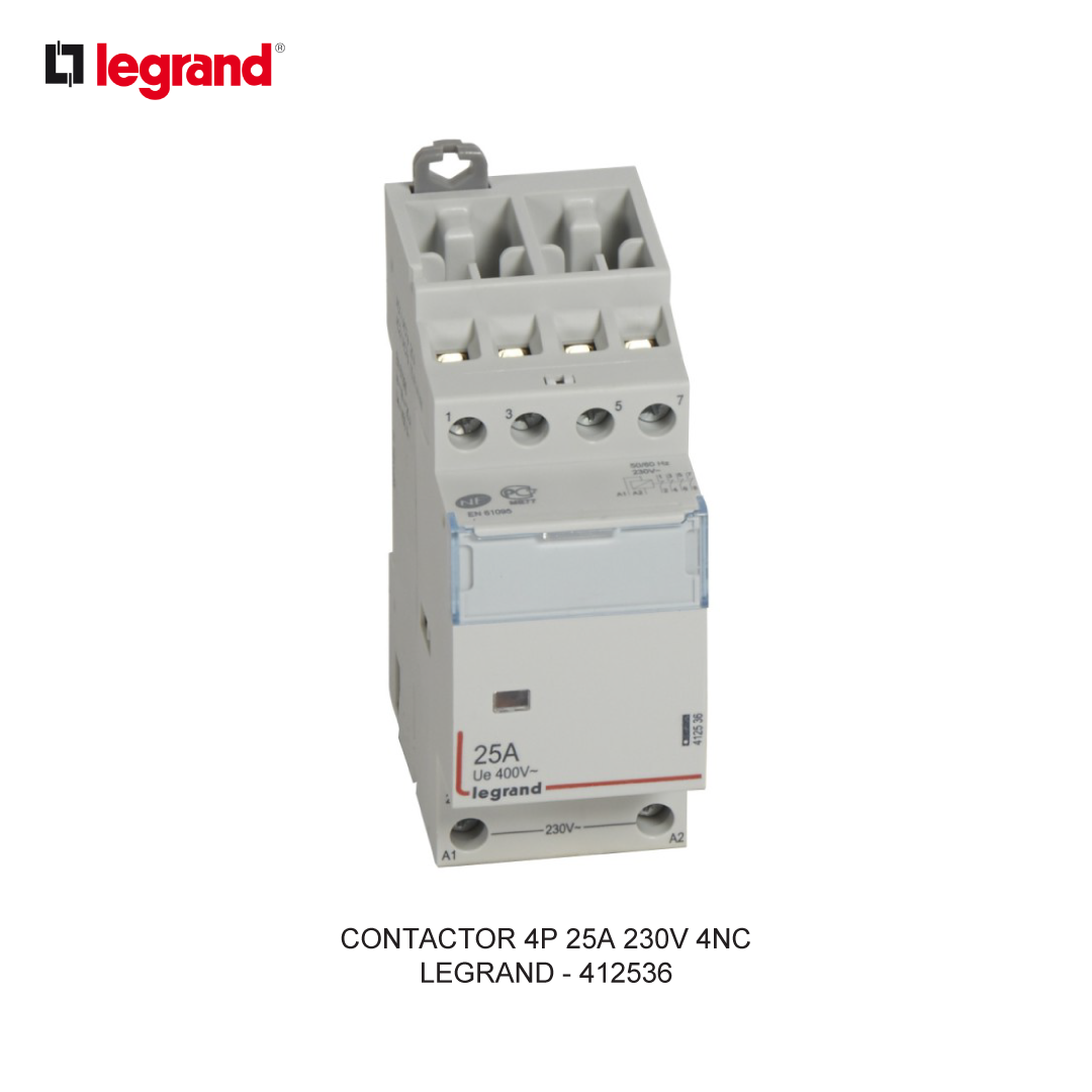 CONTACTOR 4P 25A 230V 4NC