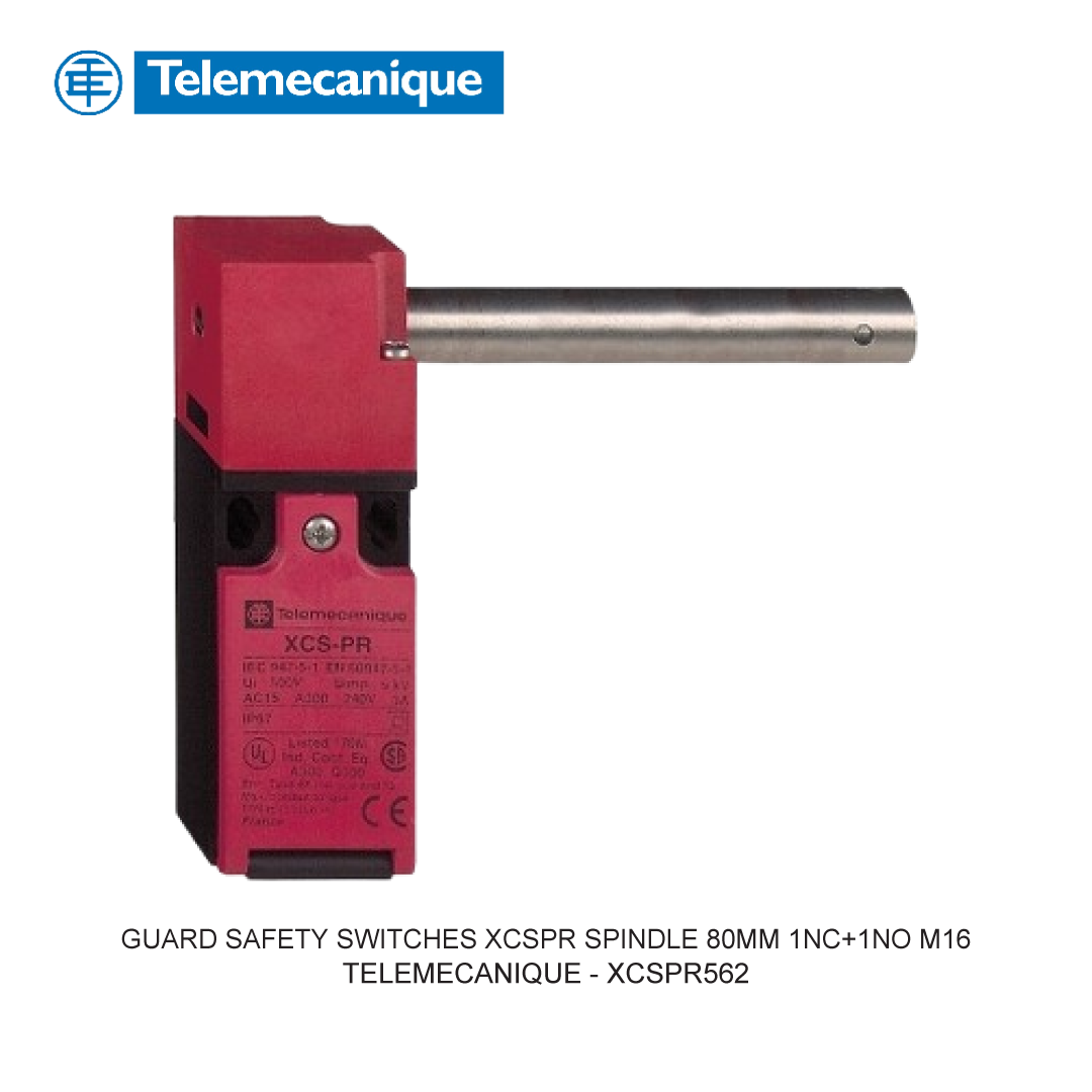 GUARD SAFETY SWITCHES XCSPR SPINDLE 80MM 1NC+1NO M16