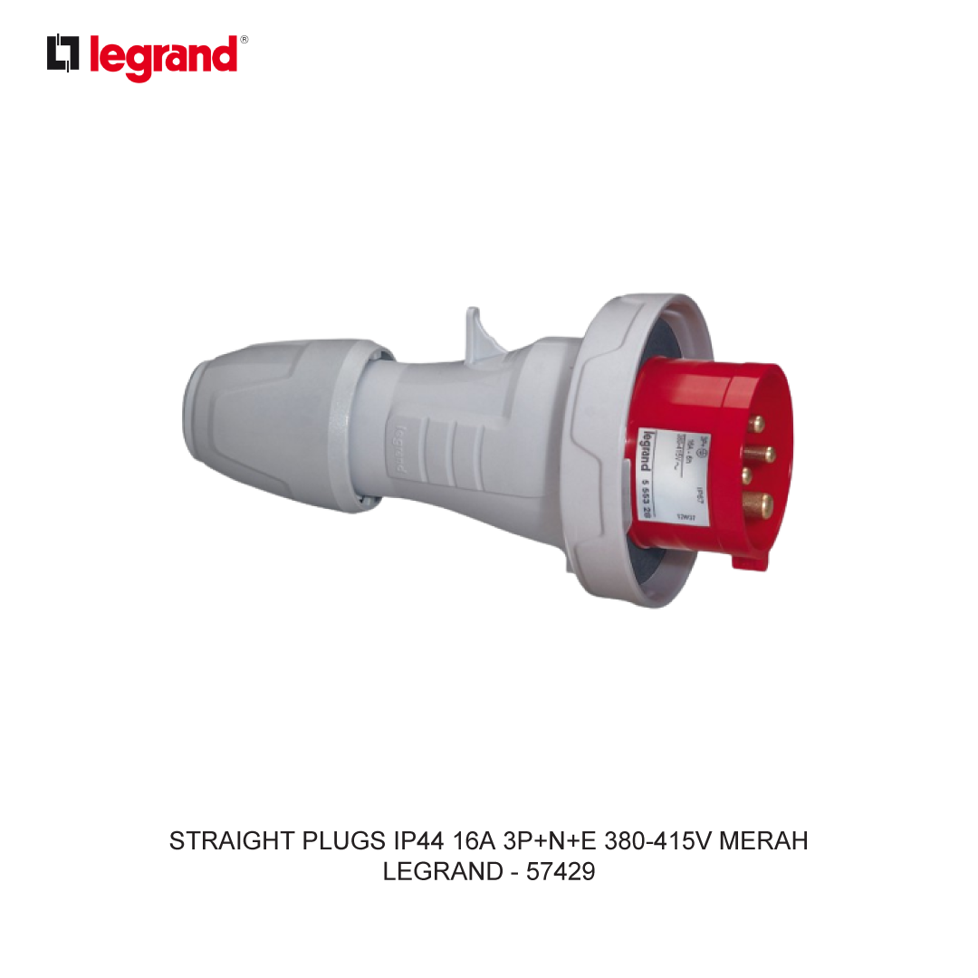 STRAIGHT PLUGS IP44 16A 3P+N+E 380-415V RED
