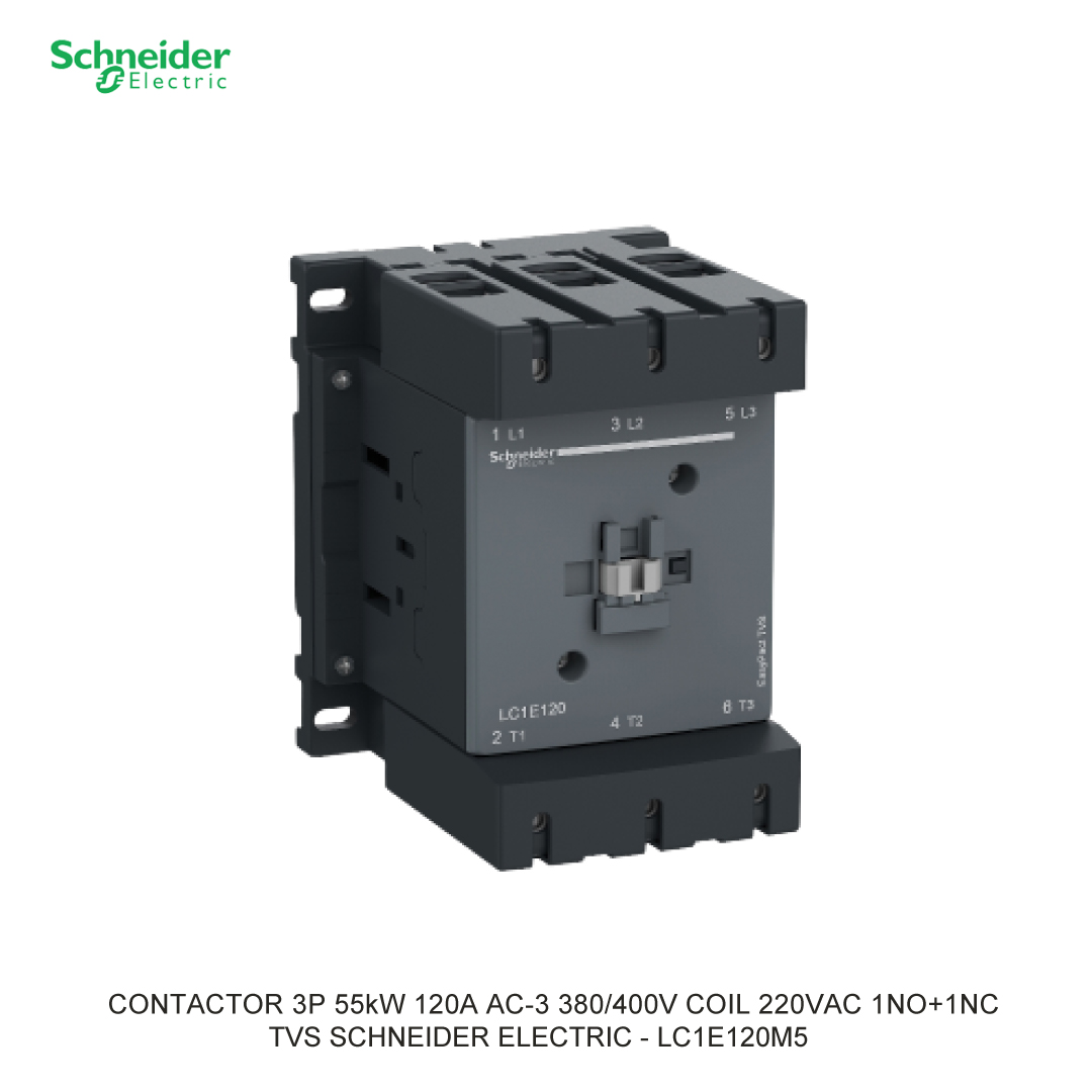 CONTACTOR 3P 5.5kW 120A AC-3 380/400V COIL 220VAC 1NO+1NC