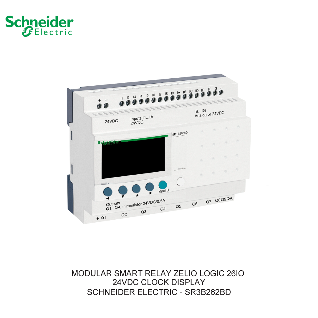 MODULAR SMART RELAY ZELIO LOGIC 26IO 24VDC CLOCK DISPLAY