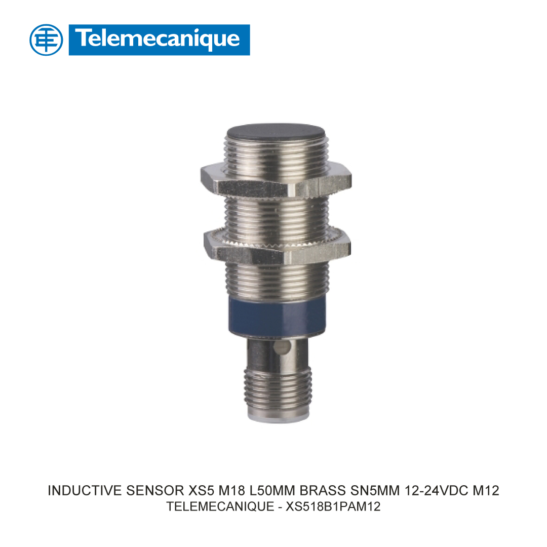 INDUCTIVE SENSOR XS5 M18 L50MM BRASS SN5MM 12-24VDC M12