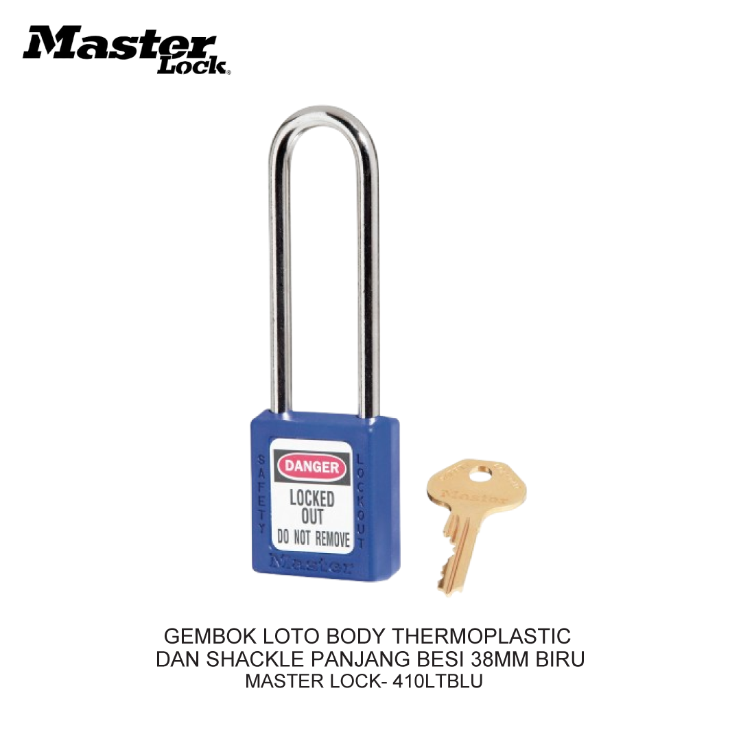 GEMBOK LOTO BODY THERMOPLASTIC AND SHACKLE BESI 38MM BLUE