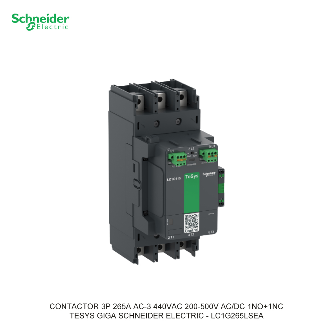CONTACTOR 3P 265A AC-3 440VAC 200-500V AC/DC 1NO+1NC