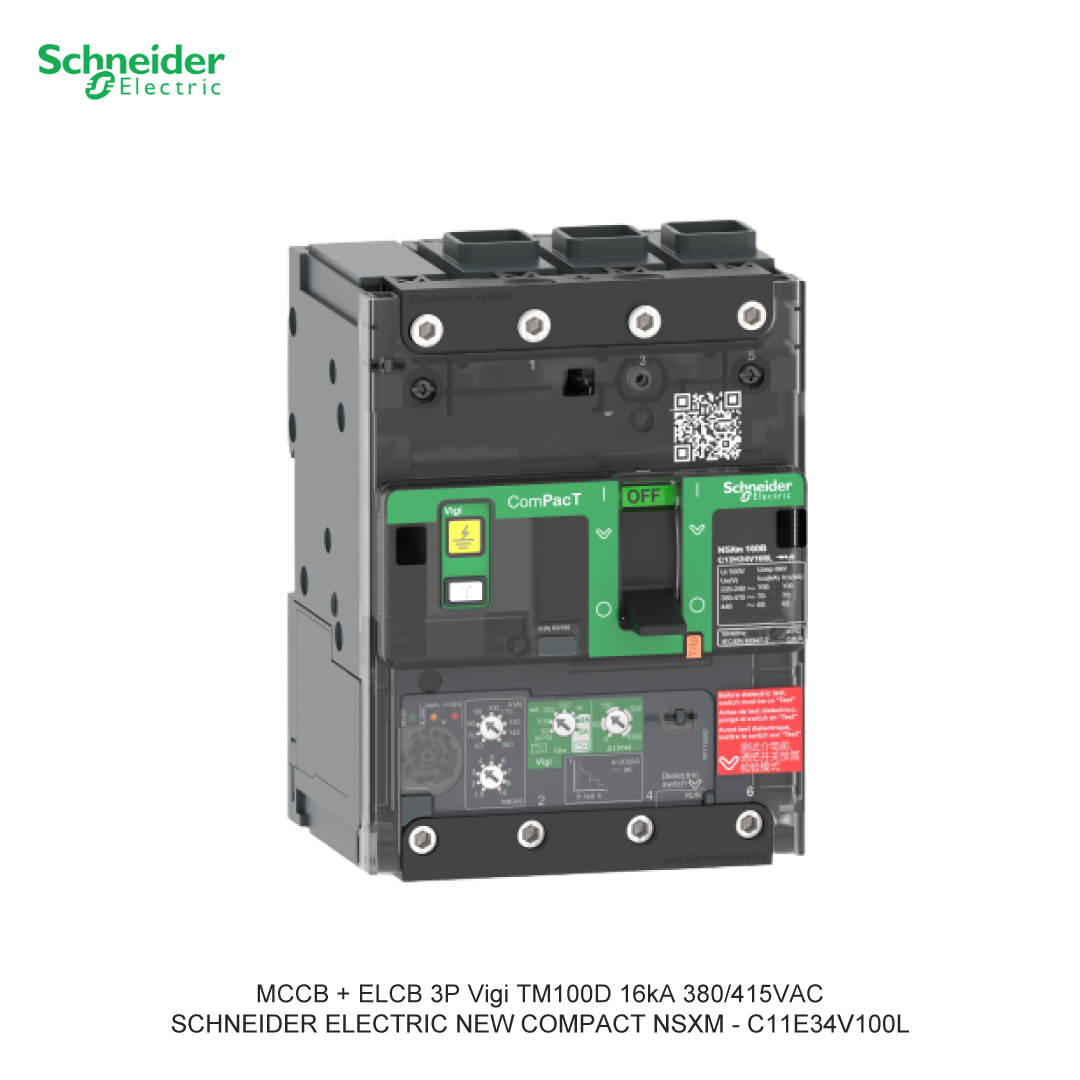 MCCB + ELCB 3P VIGI TM100D 16KA 380/415VAC