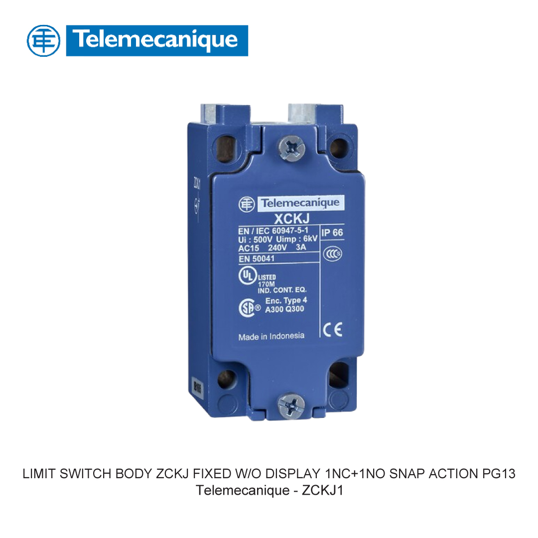 LIMIT SWITCH BODY ZCKJ FIXED W/O DISPLAY 1NC+1NO SNAP ACTION PG13