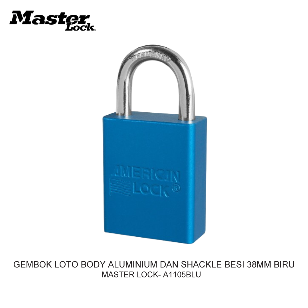 GEMBOK LOTO BODY ALUMINIUM AND SHACKLE BESI 38MM BLUE