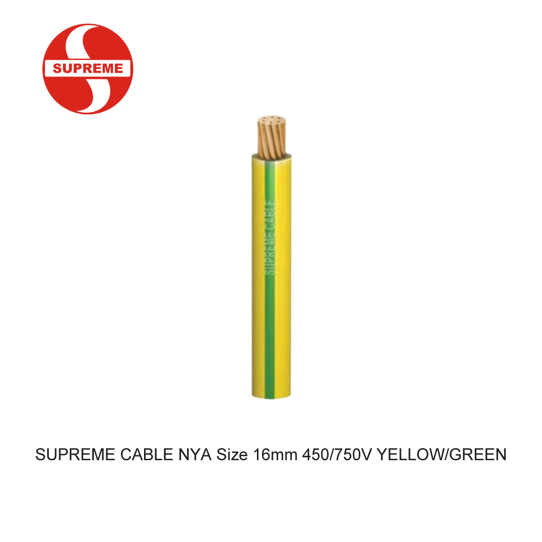 SUPREME CABLE NYA Size 16mm 450/750V YELLOW/GREEN