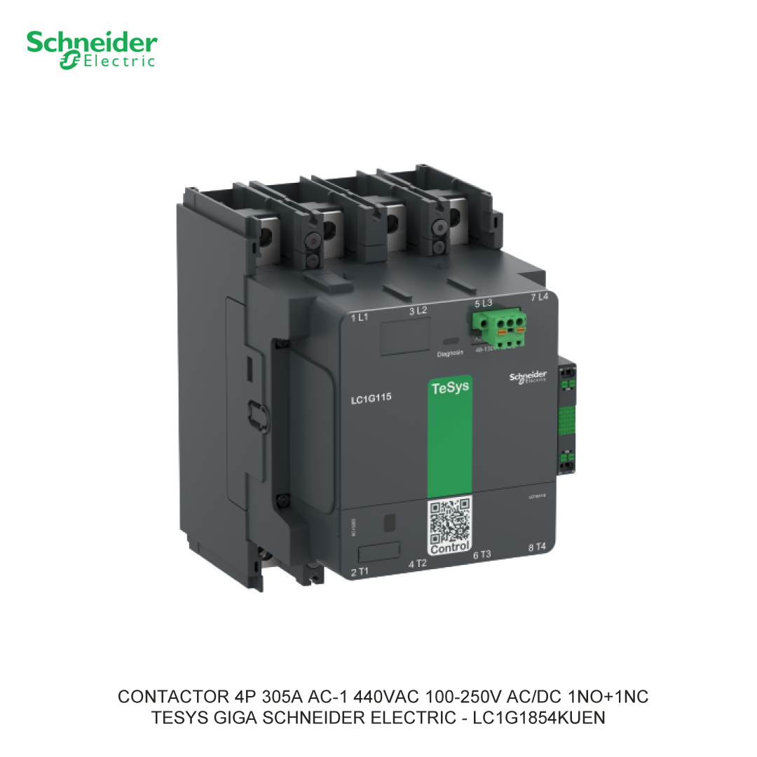 CONTACTOR 4P 305A AC-1 440VAC 100-250V AC/DC 1NO+1NC