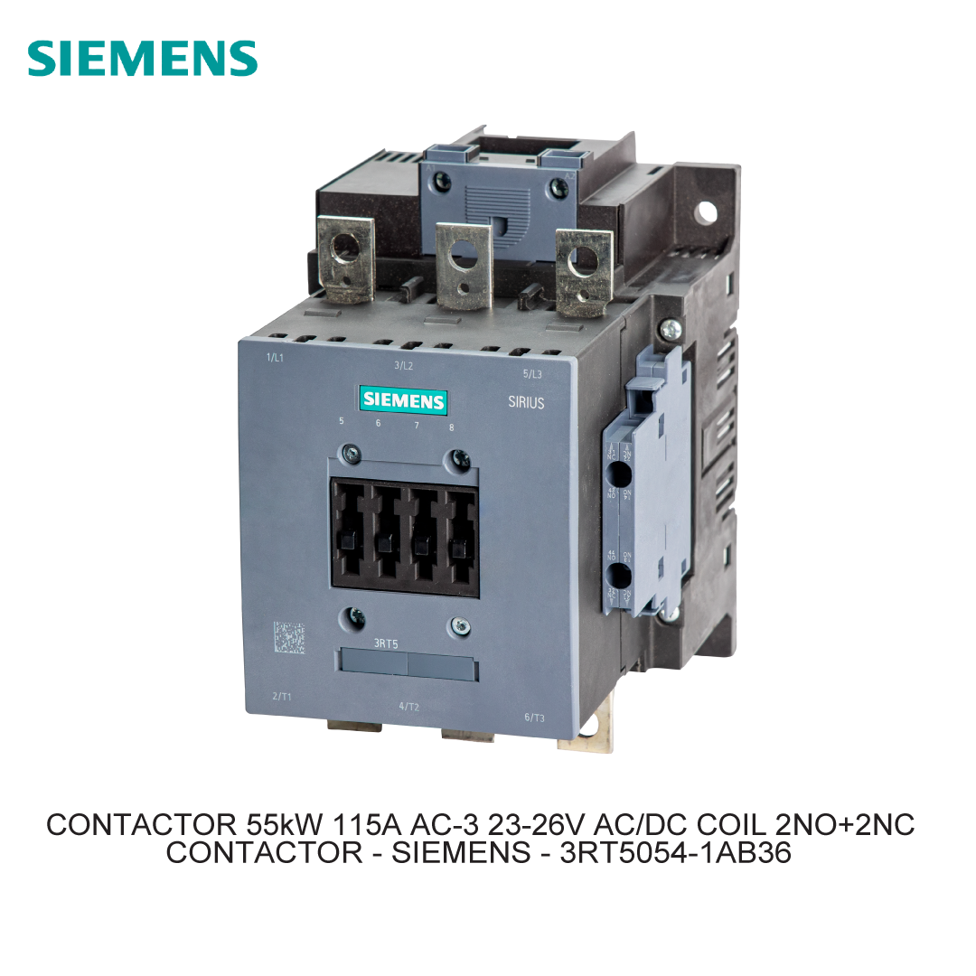 CONTACTOR 55kW 115A AC-3 23-26V AC/DC COIL 2NO+2NC