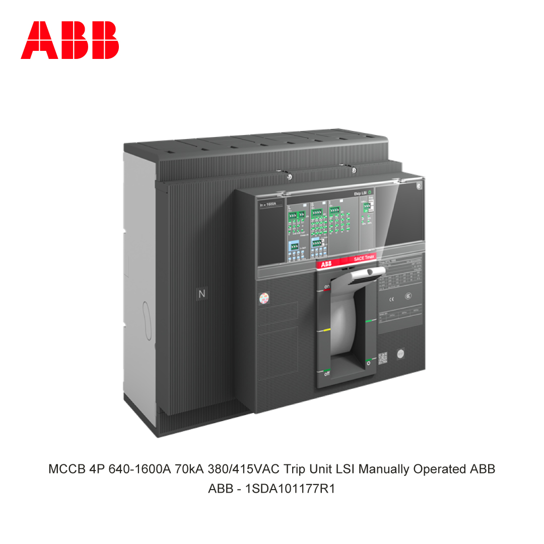 MCCB 4P 640-1600A 70kA 380/415VAC Trip Unit LSI Manually Operated ABB
