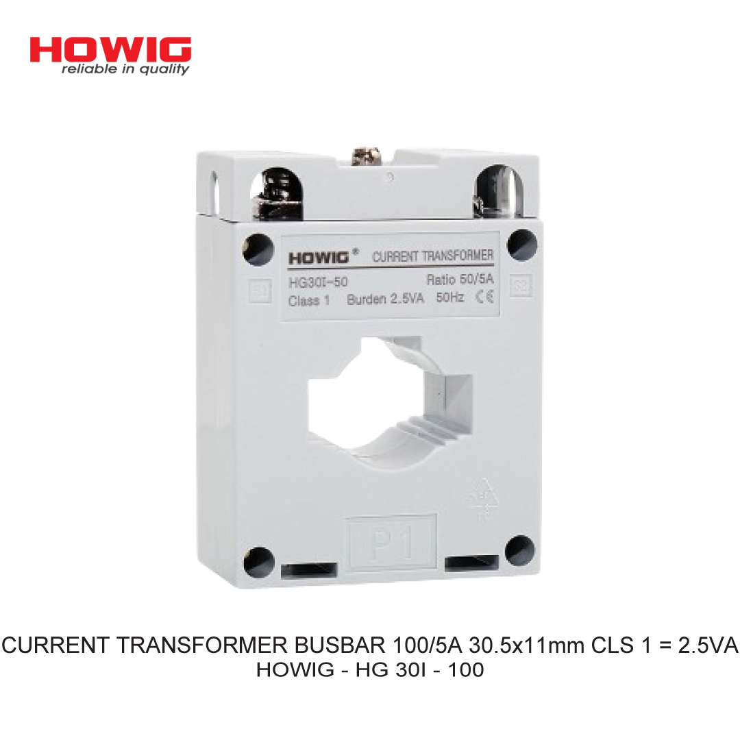 CURRENT TRANSFORMER BUSBAR 100/5A 30.5x11mm CLS 1 = 2.5VA