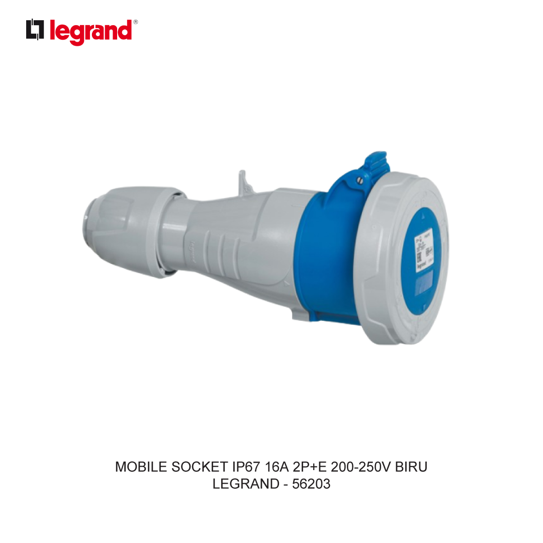 MOBILE SOCKET IP67 16A 2P+E 200-250V BLUE