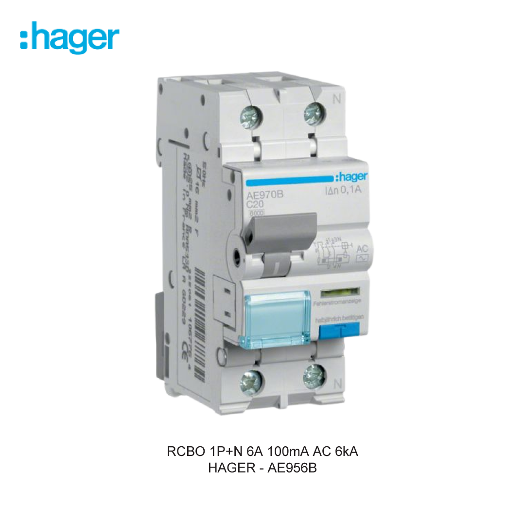 RCBO 1P+N 6A 100mA AC 6kA