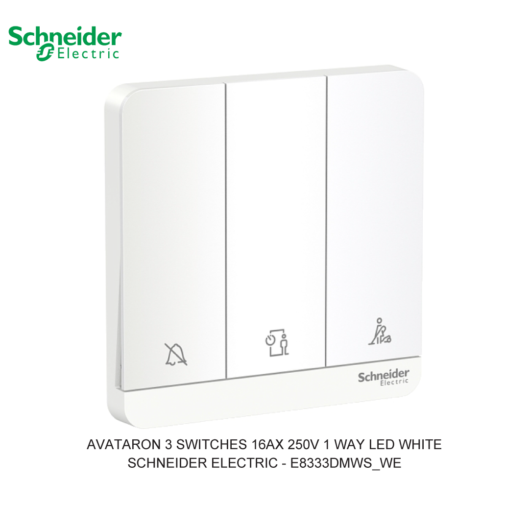 AVATARON 3 SWITCHES 16AX 250V 1 WAY LED WHITE