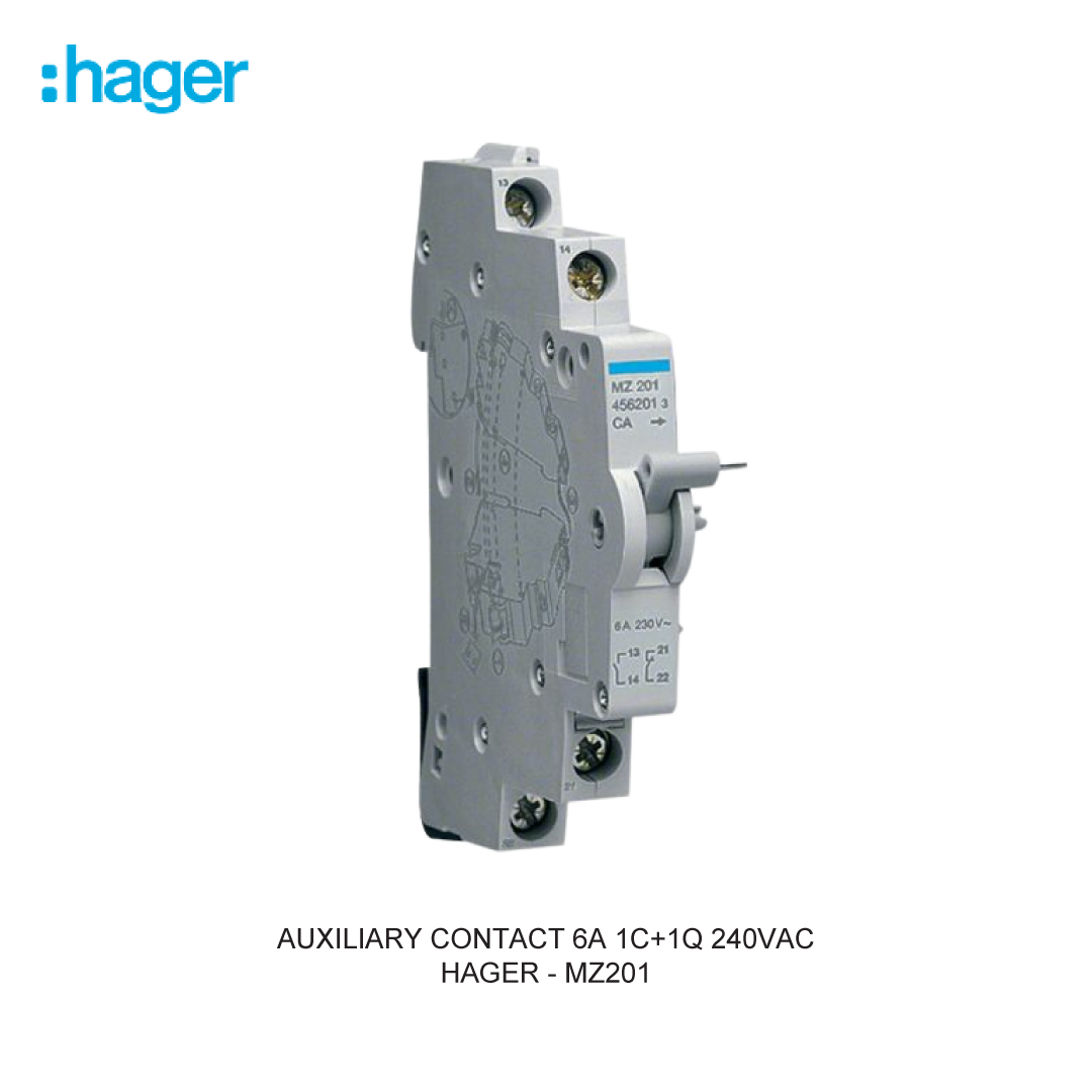 AUXILIARY CONTACT 6A 1C+1Q 240VAC