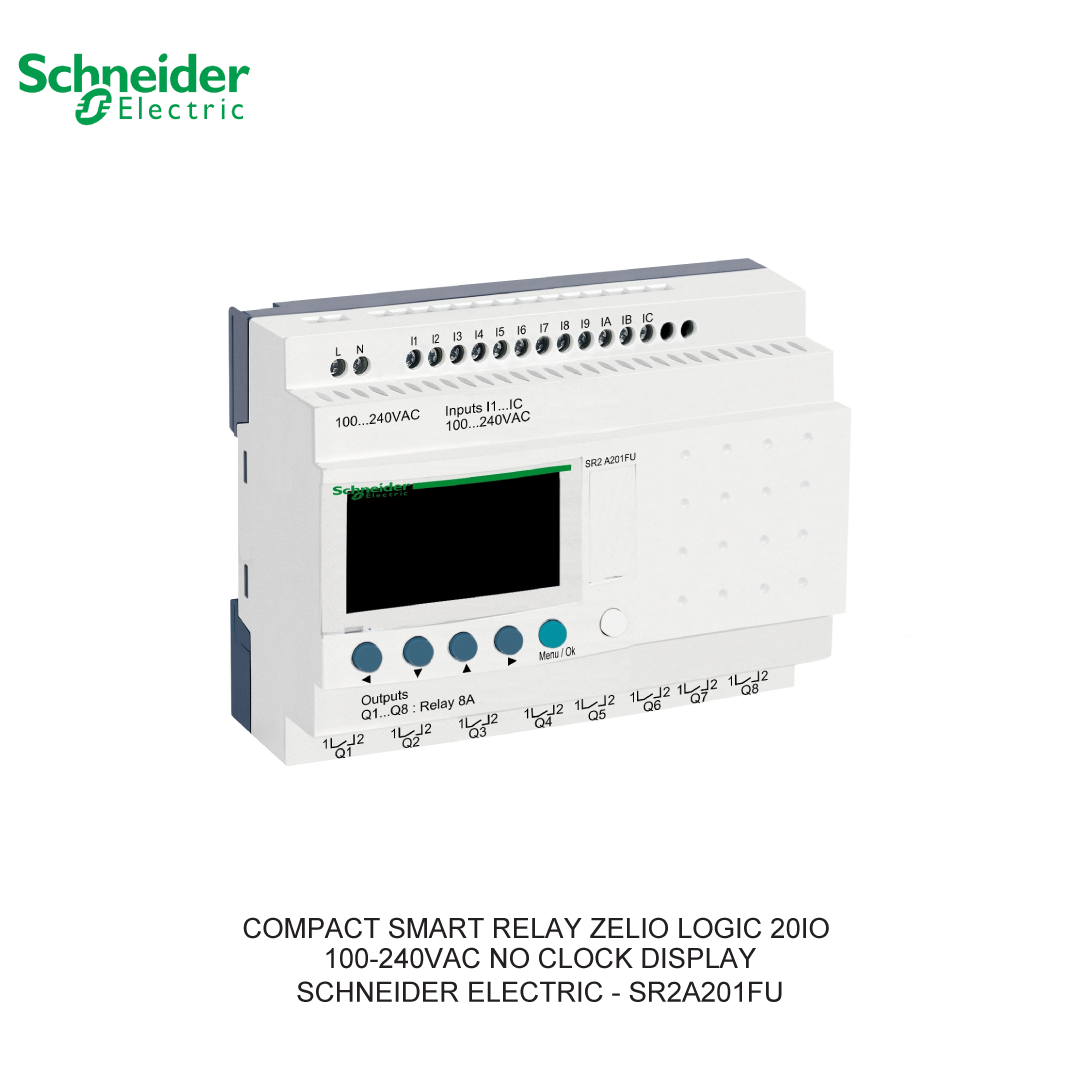 COMPACT SMART RELAY ZELIO LOGIC 20IO 100-240VAC NO CLOCK DISPLAY