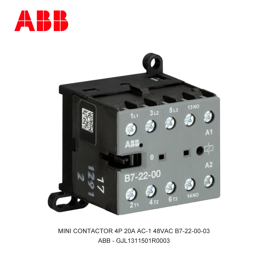 MINI CONTACTOR 4P 20A AC-1 48VAC B7-22-00-03