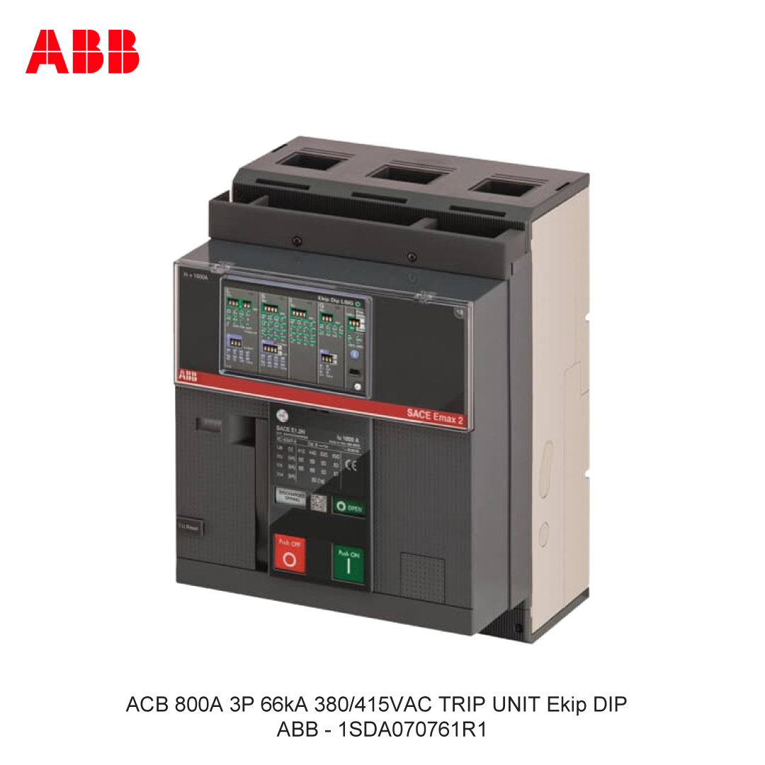 ACB 800A 3P 66kA 380/415VAC TRIP UNIT Ekip DIP ABB
