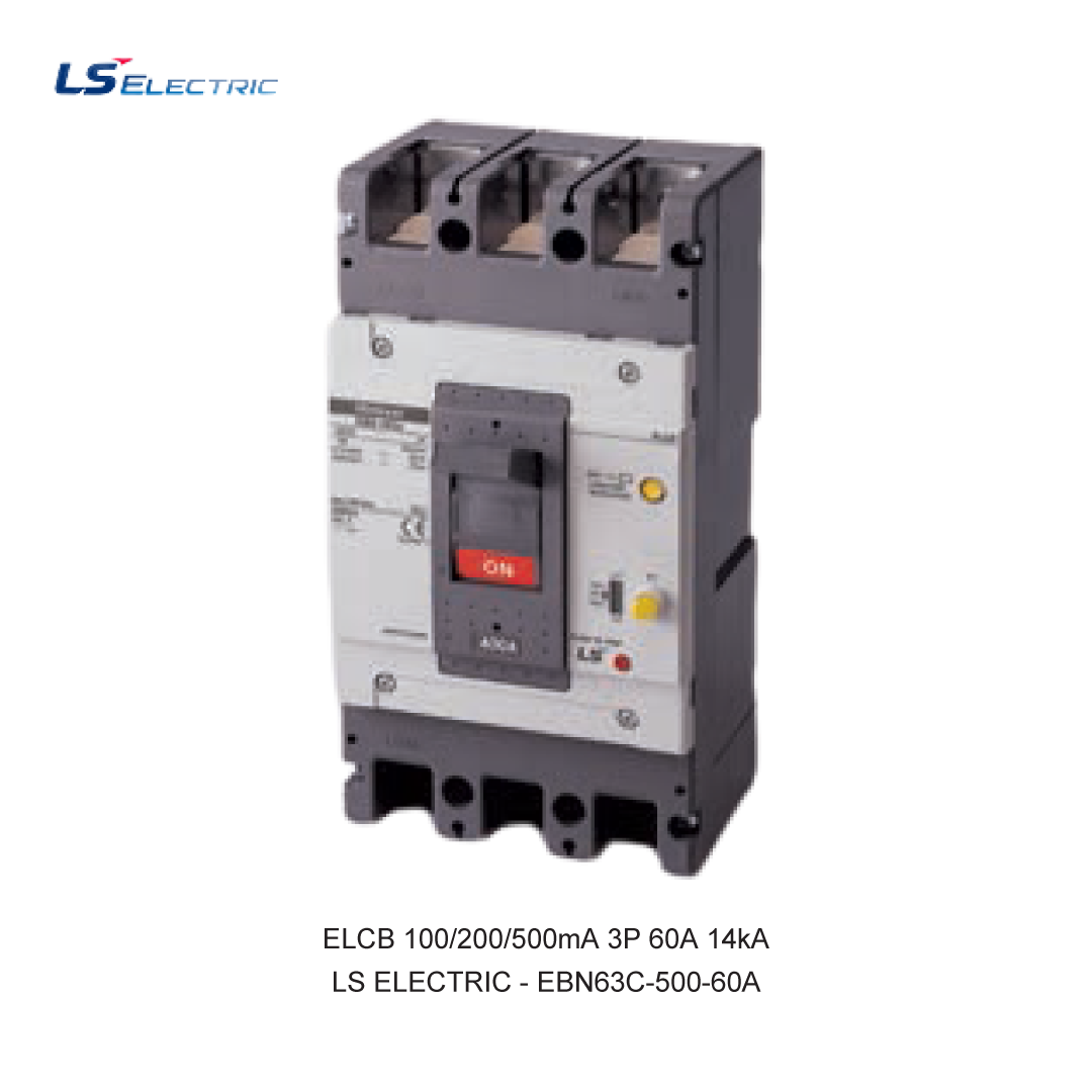ELCB 100/200/500mA 3P 60A 14kA