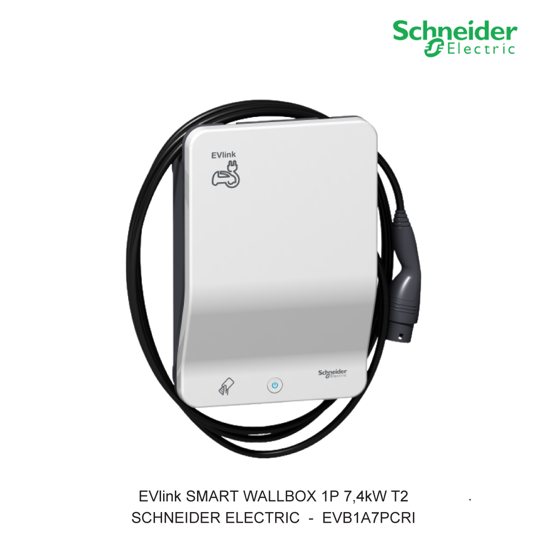 EVLINK SMART WALLBOX 1P 7,4KW T2 ATTACHED CABLE CHARGING ACCESS RFID