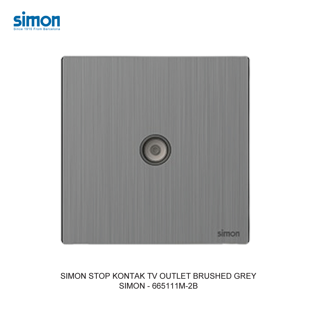 SIMON TV OUTLET BRUSHED GREY