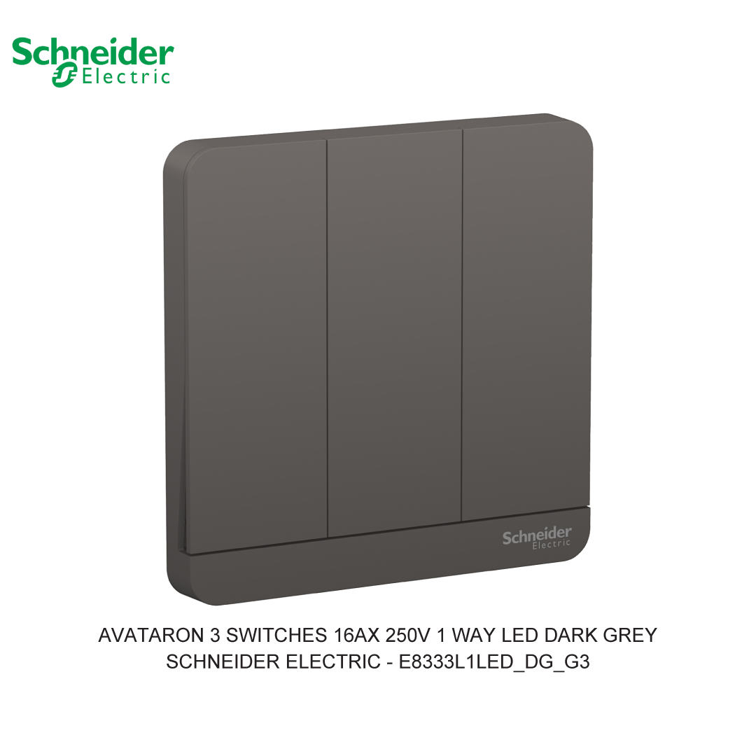 AVATARON 3 SWITCHES 16AX 250V 1 WAY LED DARK GREY