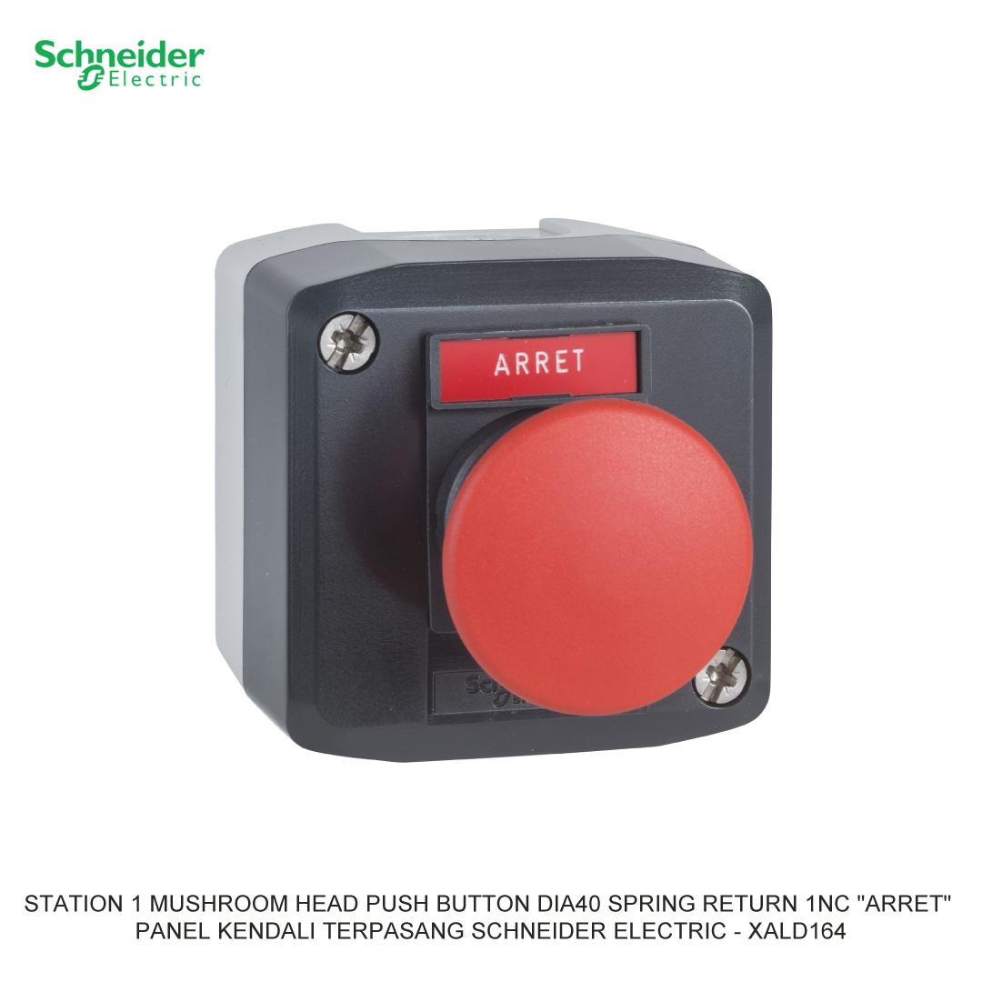 STATION 1 MUSHROOM HEAD PUSH BUTTON DIA40 SPRING RETURN 1NC