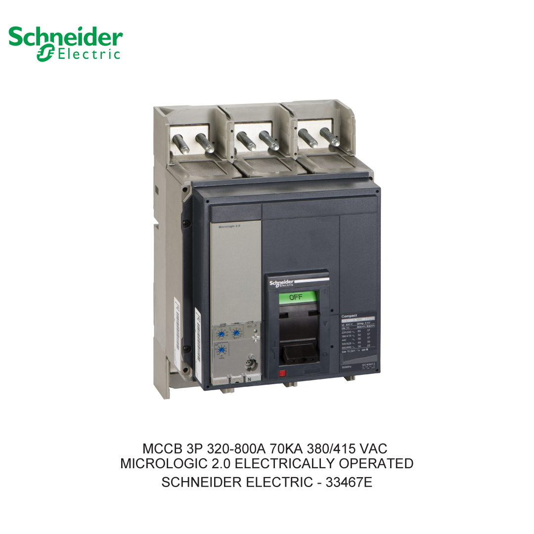 MCCB 3P 320-800A 70KA 380/415VAC MICROLOGIC 2.0 ELECTRICALLY OPERATED