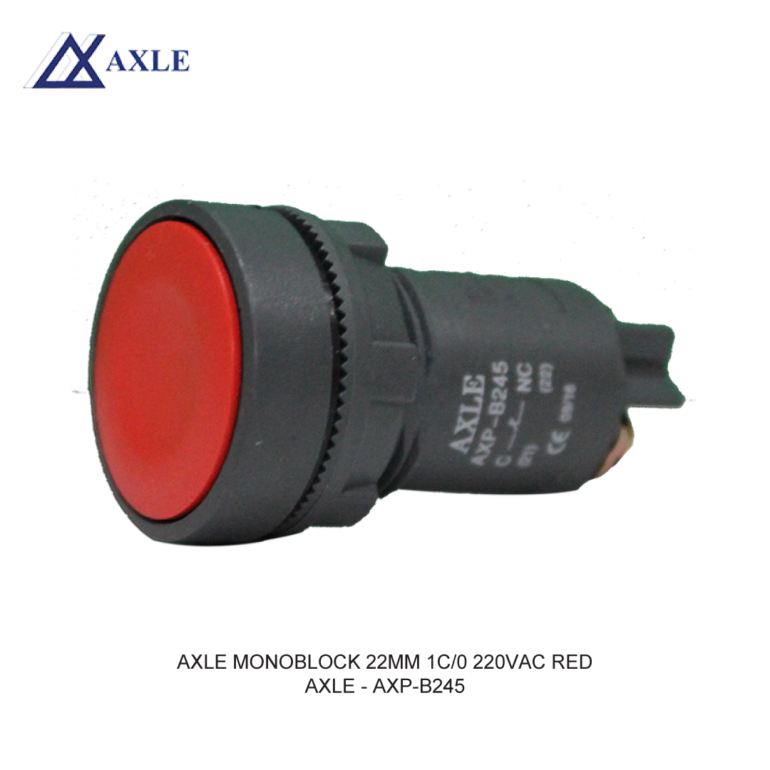 AXLE MONOBLOCK 22MM 1C/0 220VAC RED