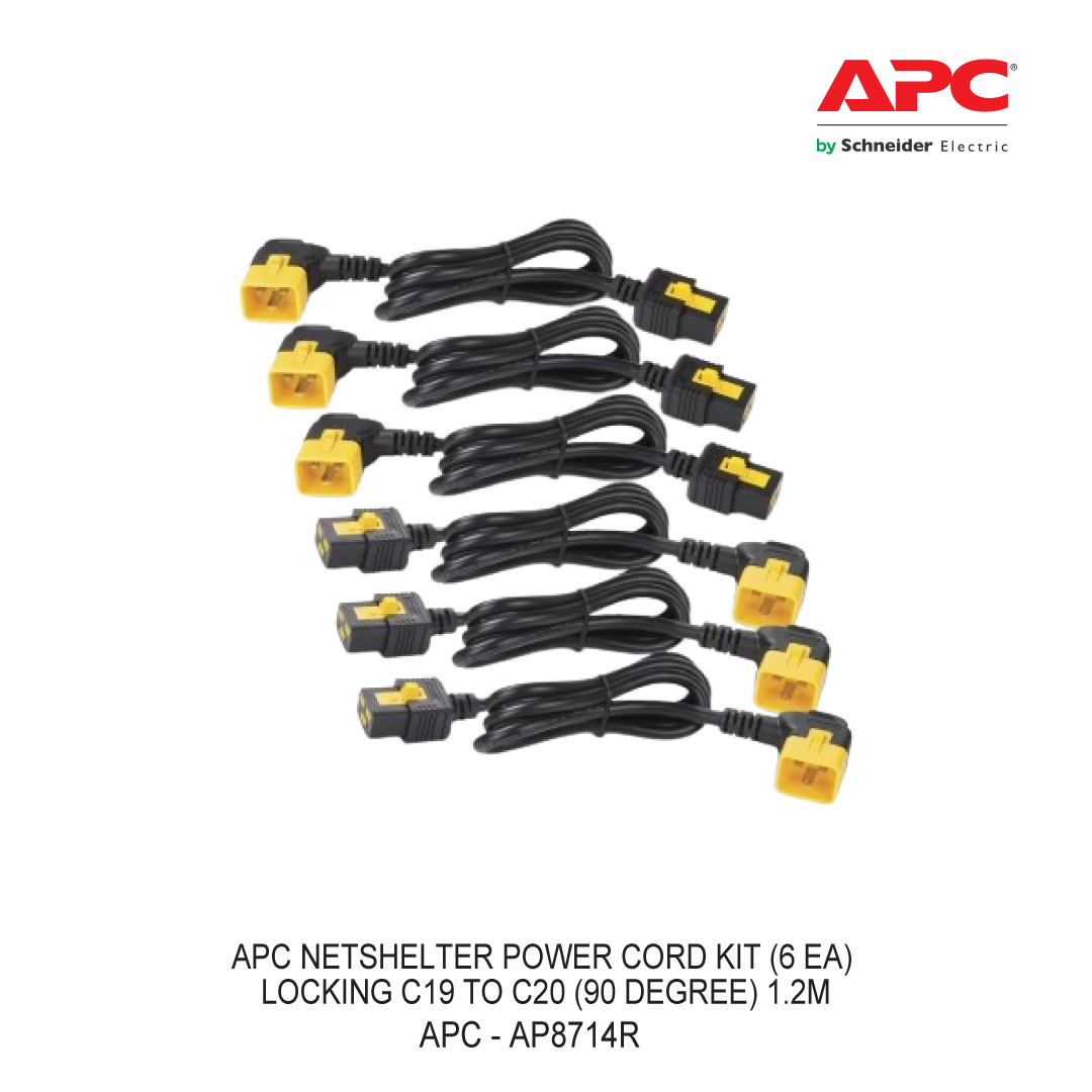 APC NETSHELTER POWER CORD KIT (6 EA) LOCKING C19 TO C20 (90 DEGREE) 1.2M