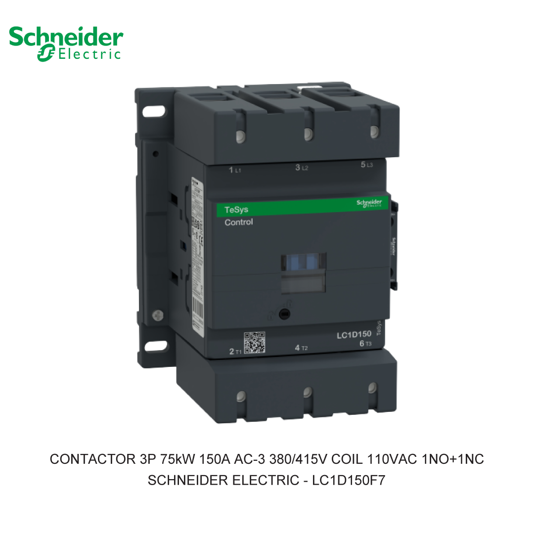 CONTACTOR 3P 75kW 150A AC-3 380/415V COIL 110VAC 1NO+1NC
