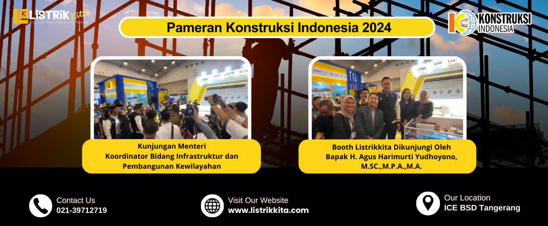 Minister of Coordinating Infrastructure, AHY, Pay Visit to the Electricity Booth at the 2024 Indonesian Construction Event