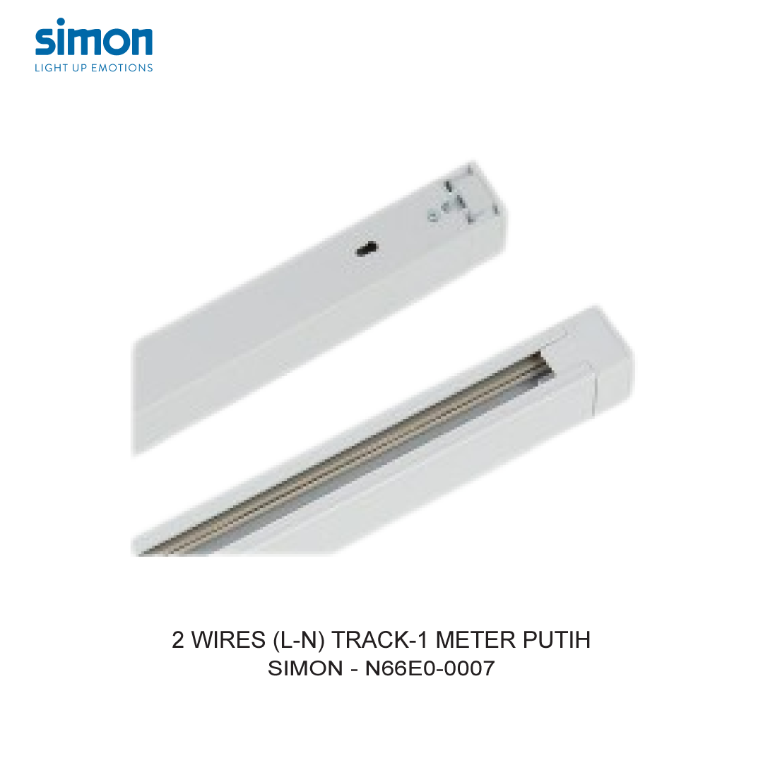 SIMON 2 WIRES (L-N) TRACK-1 METER WHITE