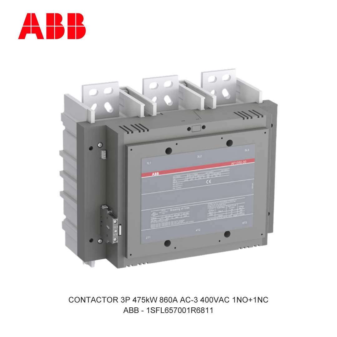 CONTACTOR 3P 475kW 860A AC-3 24-60(1)VDC 400V COIL 1NO+1NC