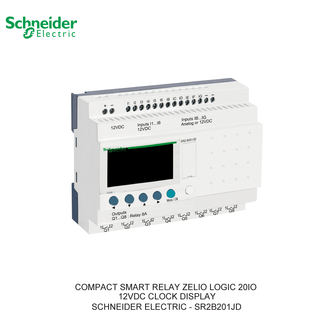COMPACT SMART RELAY ZELIO LOGIC 20IO 12VDC CLOCK DISPLAY