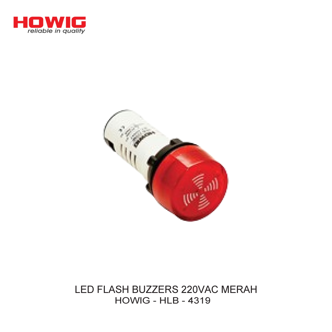 LED FLASH BUZZERS 220VAC MERAH