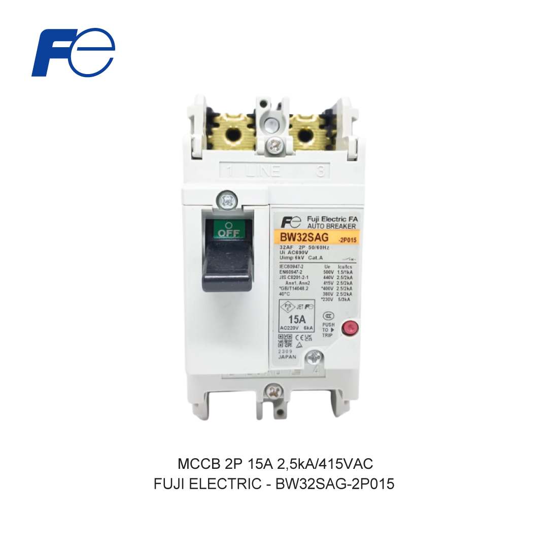 MCCB 2P 15A 2,5kA/415VAC