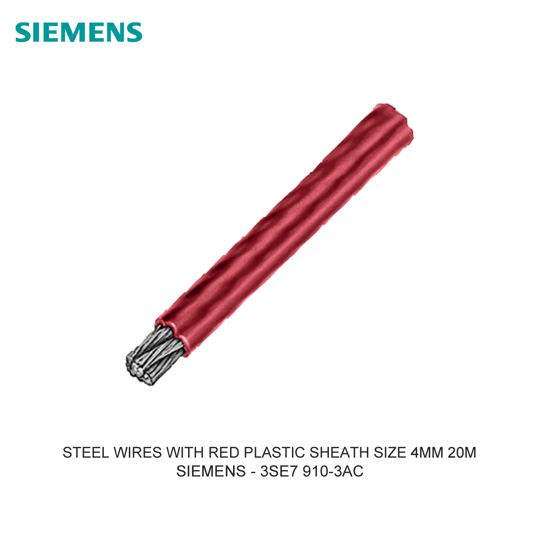 STEEL WIRES WITH RED PLASTIC SHEATH SIZE 4MM 20M