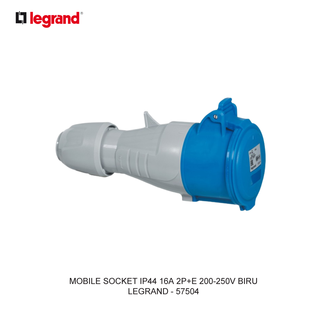MOBILE SOCKET IP44 16A 2P+E 200-250V BLUE